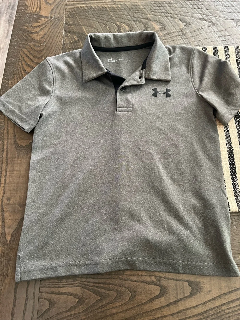 Lot of Two Under Armour Tops-Gray Long-Sleeve Top/Gray Polo
